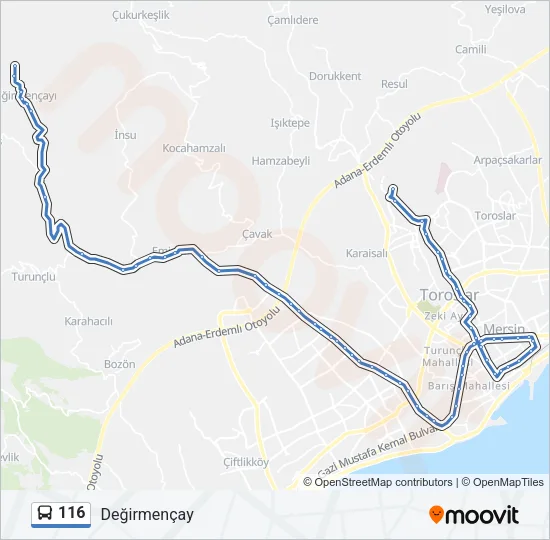 116 Bus Line Map