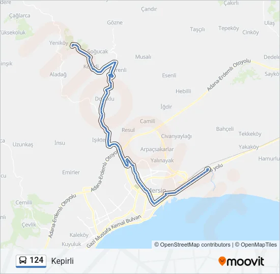 124 Bus Line Map
