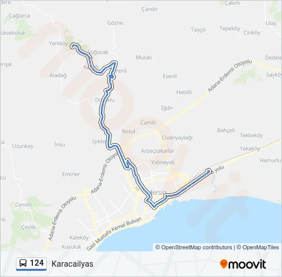 124 Bus Line Map