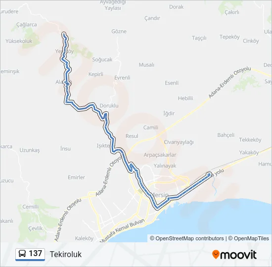 137 Bus Line Map