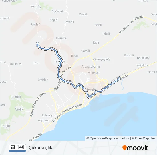 140 Bus Line Map