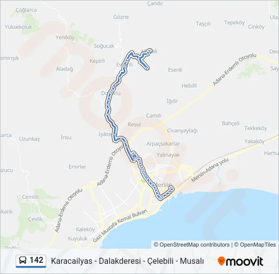 142 Bus Line Map