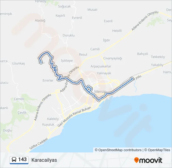 143 Bus Line Map