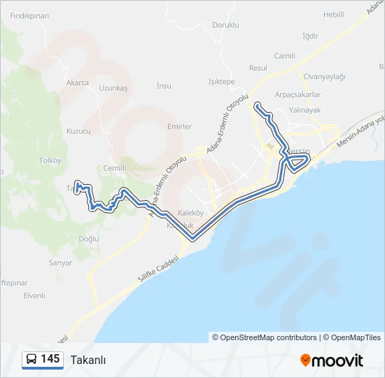 145 Bus Line Map
