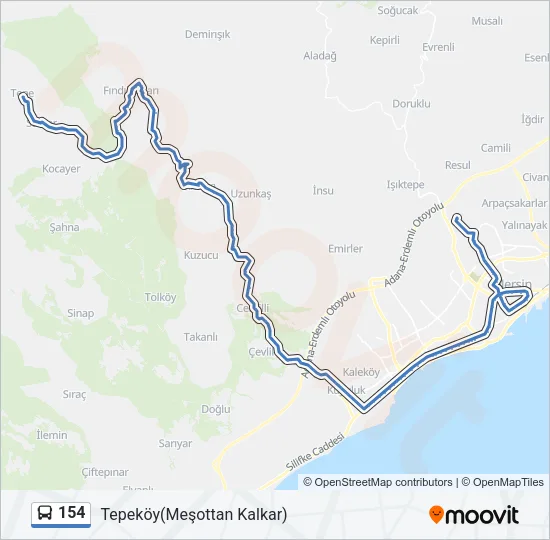 154 Bus Line Map