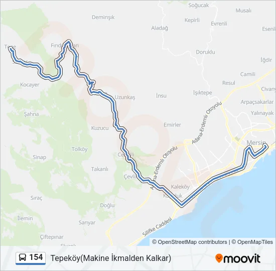 154 Bus Line Map