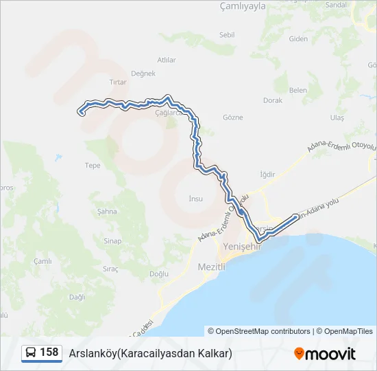 158 Bus Line Map