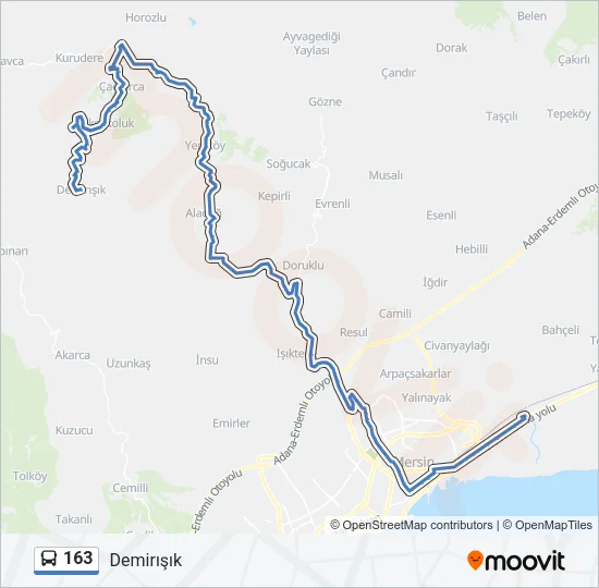 163 Bus Line Map