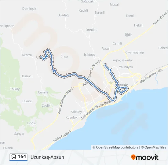 164 Bus Line Map