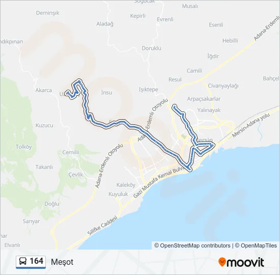 164 Bus Line Map