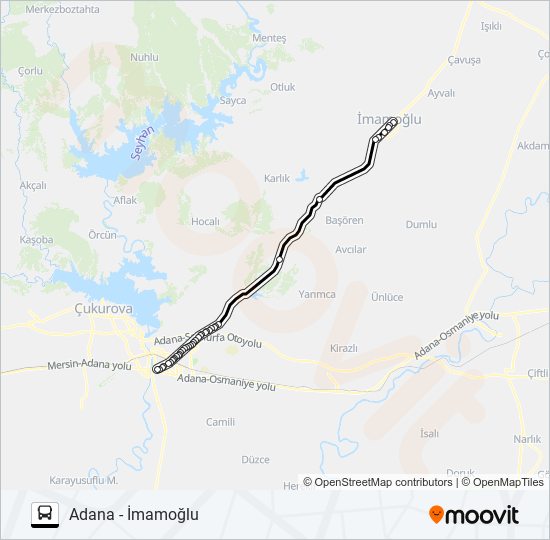 İMAMOĞLU KOOP otobüs Hattı Haritası