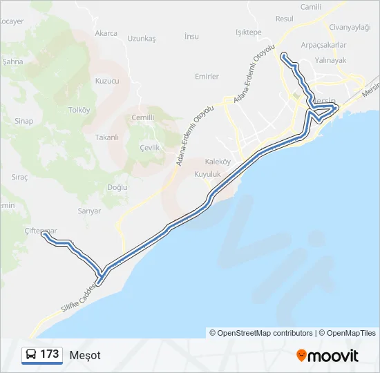173 Bus Line Map