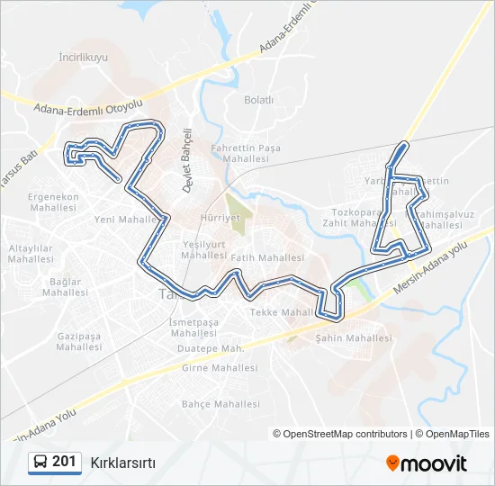 201 Bus Line Map