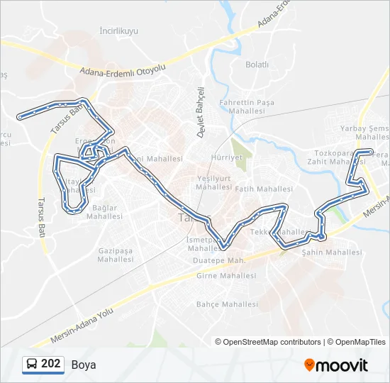 202 Bus Line Map