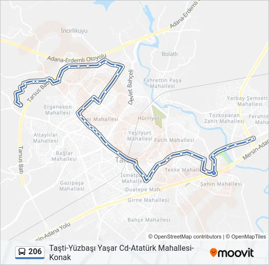 206 Bus Line Map