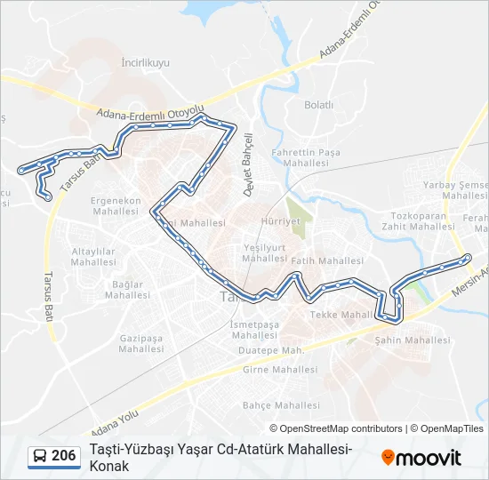 206 Bus Line Map