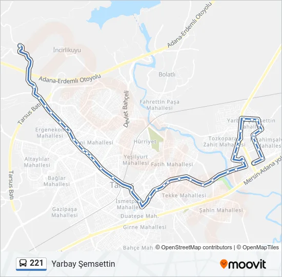 221 Bus Line Map