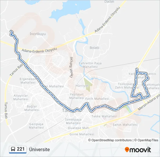 221 Bus Line Map