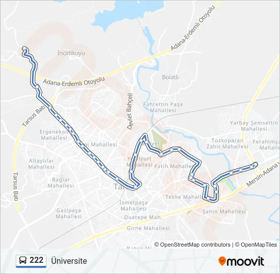 222 Bus Line Map