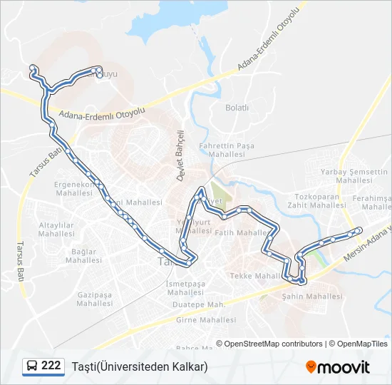222 Bus Line Map