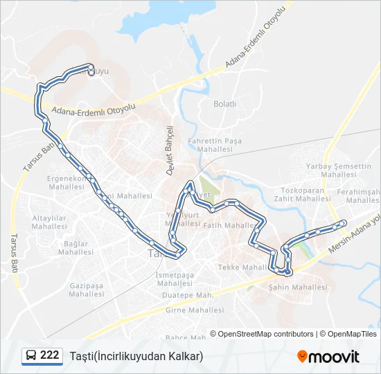 222 Bus Line Map