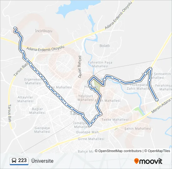 223 Bus Line Map
