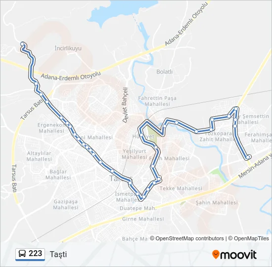 223 Bus Line Map
