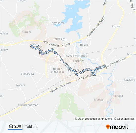 230 Bus Line Map