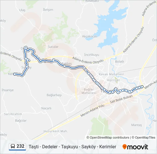 232 Bus Line Map