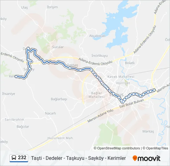 232 Bus Line Map