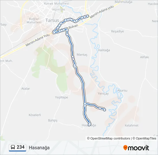 234 Bus Line Map