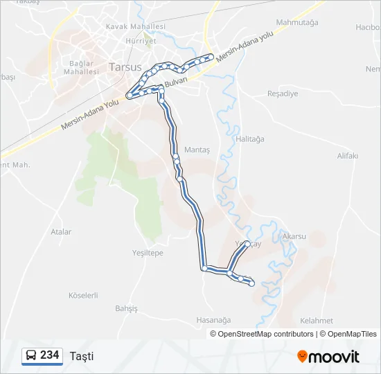 234 Bus Line Map