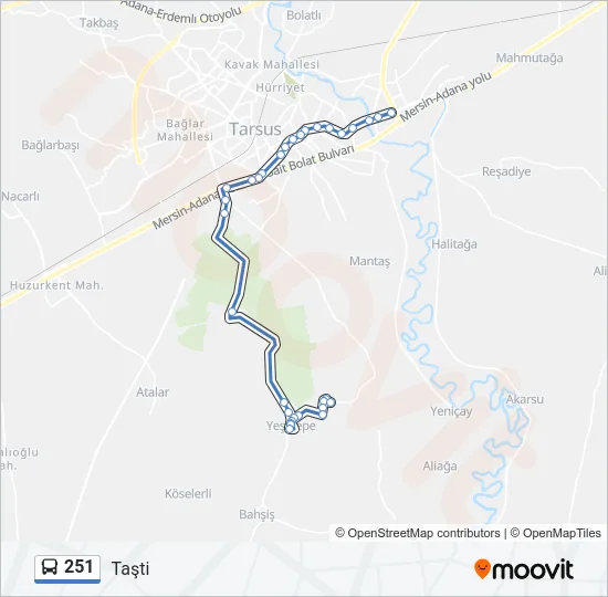 251 Bus Line Map
