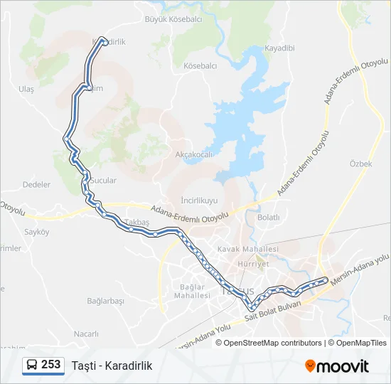 253 Bus Line Map
