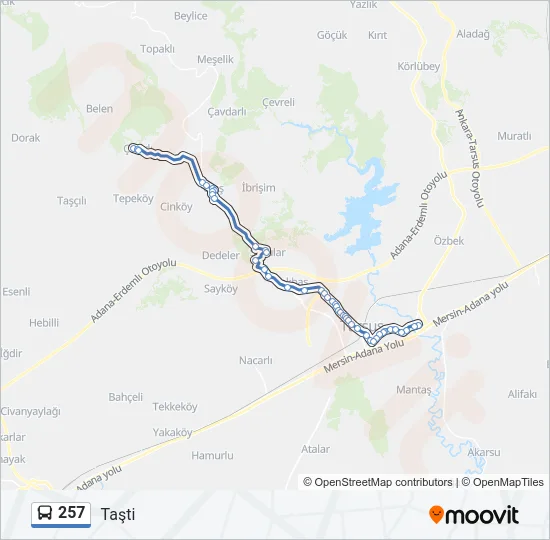 257 Bus Line Map