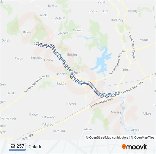 257 Bus Line Map