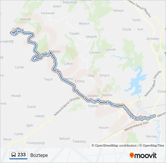 233 Bus Line Map