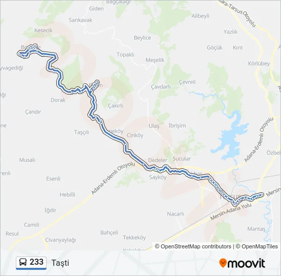 233 Bus Line Map