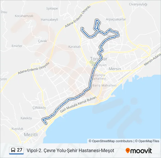 27 Bus Line Map