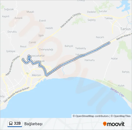 32B Bus Line Map