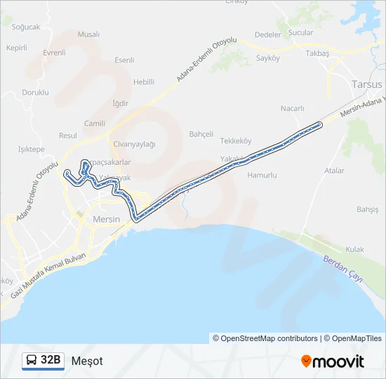 32B Bus Line Map