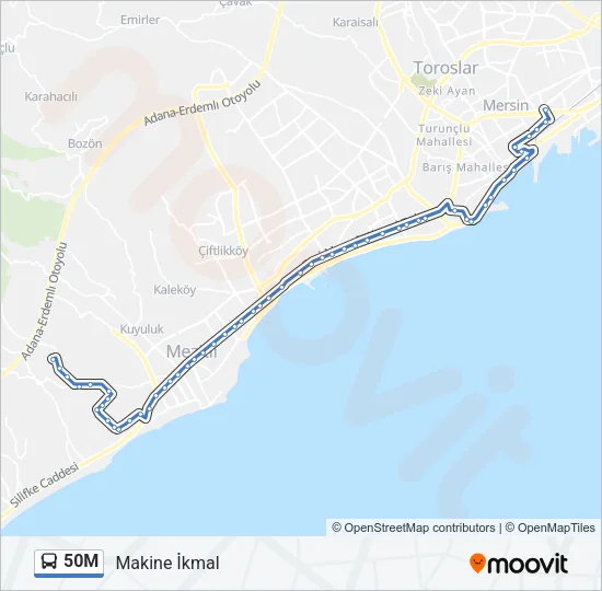 50M Bus Line Map