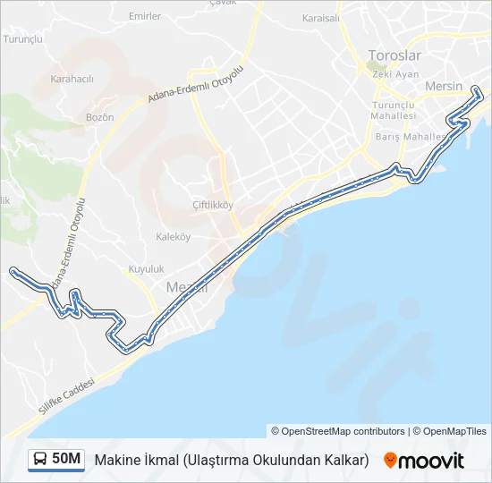 50M Bus Line Map
