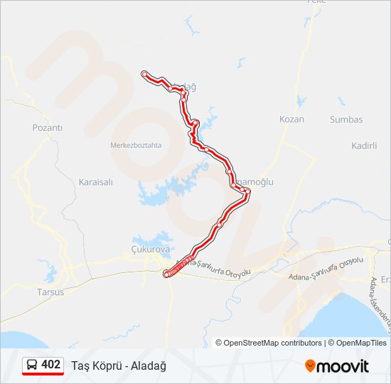 402 otobüs Hattı Haritası