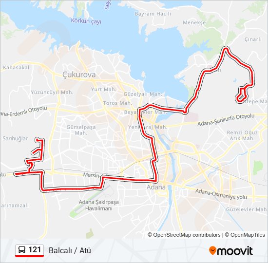 121 bus Line Map