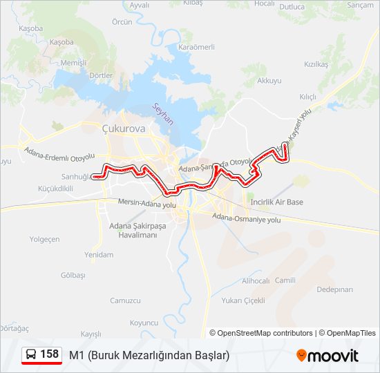 158 bus Line Map