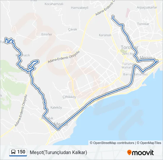 150 Bus Line Map