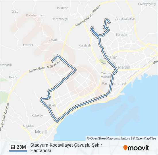 23M Bus Line Map