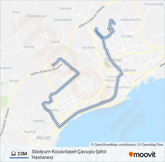 23M Bus Line Map