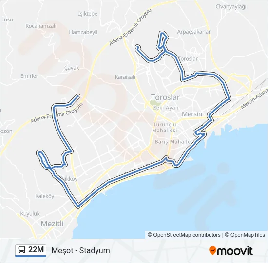 22M Bus Line Map